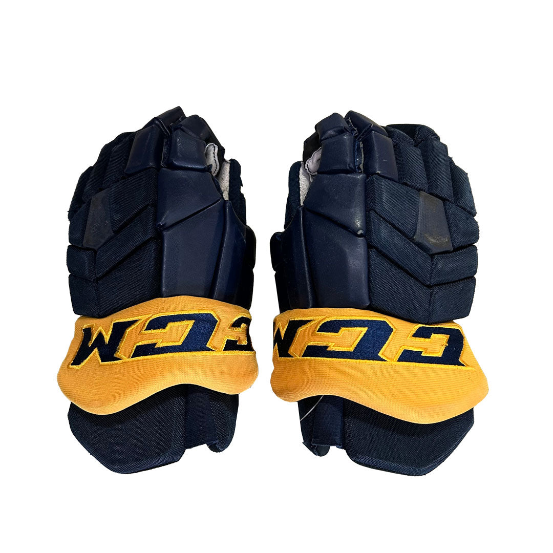 CCM HG42 - Gants de hockey Pro Stock d'occasion (bleu marine/jaune) n° 2